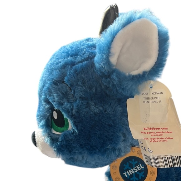 New Build a Bear Christmas Reindeer Tinsel With Tags Blue White 14" Tall - Picture 2 of 10